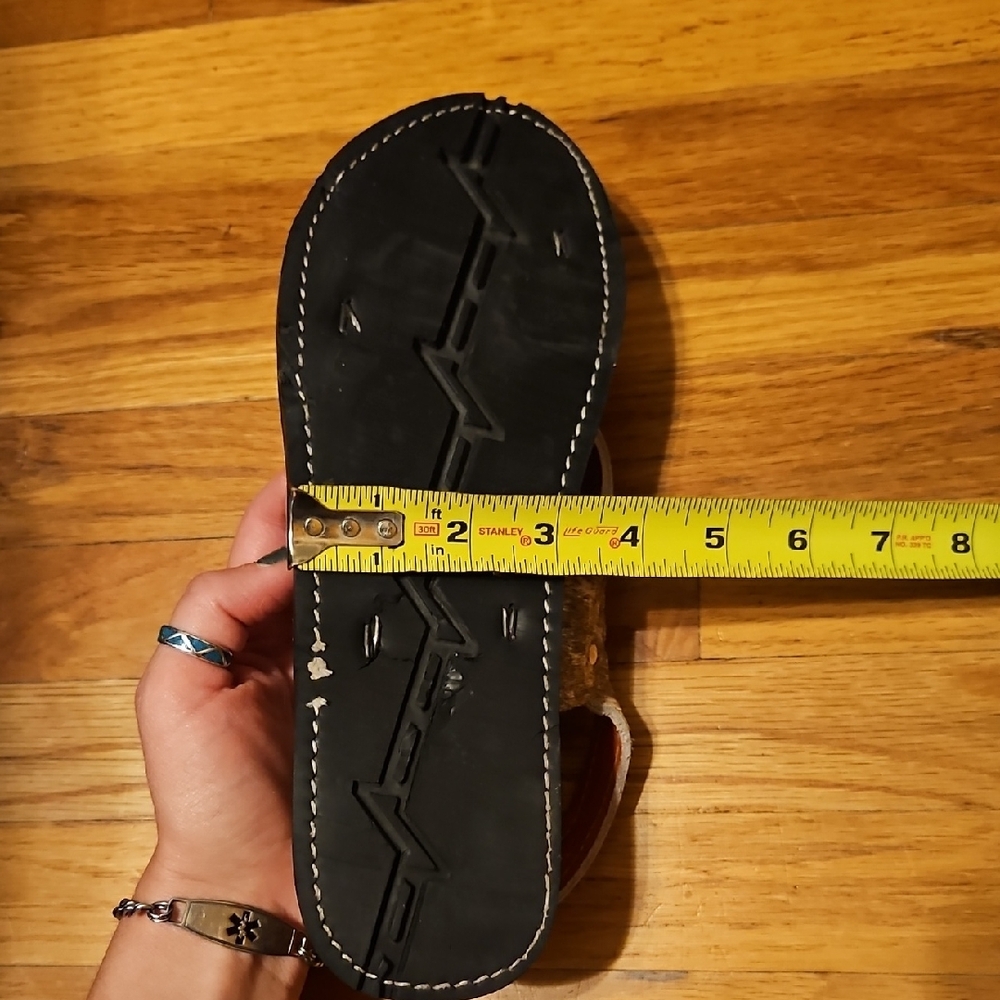 Cowhide Leather Sandles Approx Size 11 - Picture 4 of 14